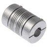 Huco Aluminium Clamp Flexible Coupler 25 mm OD 10 mm Bore 38.1 mm Length 6-Beam Clamp Style 707.25.3232