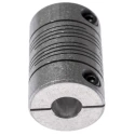 Huco Aluminium Clamp Flexible Coupler 25 mm OD 10 mm Bore 38.1 mm Length 6-Beam Clamp Style 707.25.3232
