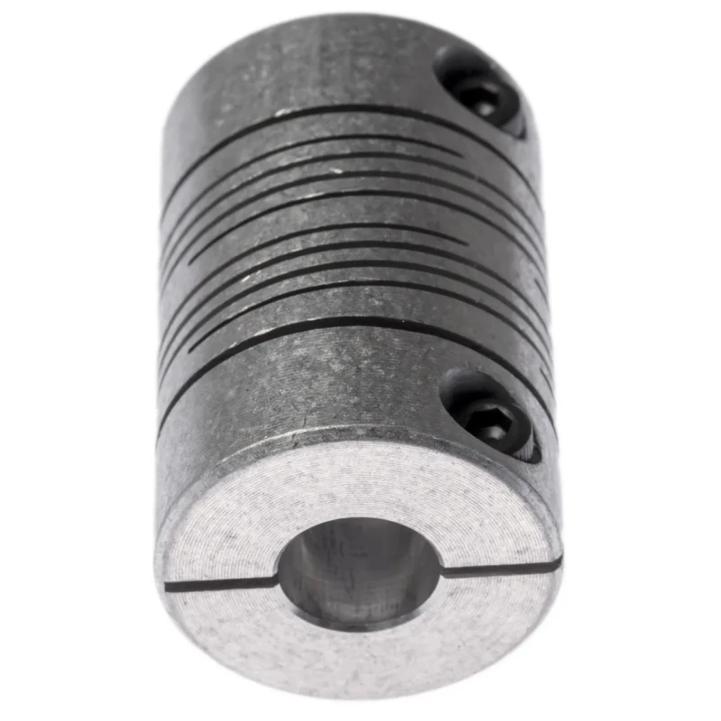 Huco Aluminium Clamp Flexible Coupler 25 mm OD 10 mm Bore 38.1 mm Length 6-Beam Clamp Style 707.25.3232