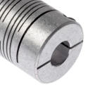 Huco Aluminium Clamp Flexible Coupler 25 mm OD 10 mm Bore 38.1 mm Length 6-Beam Clamp Style 707.25.3232