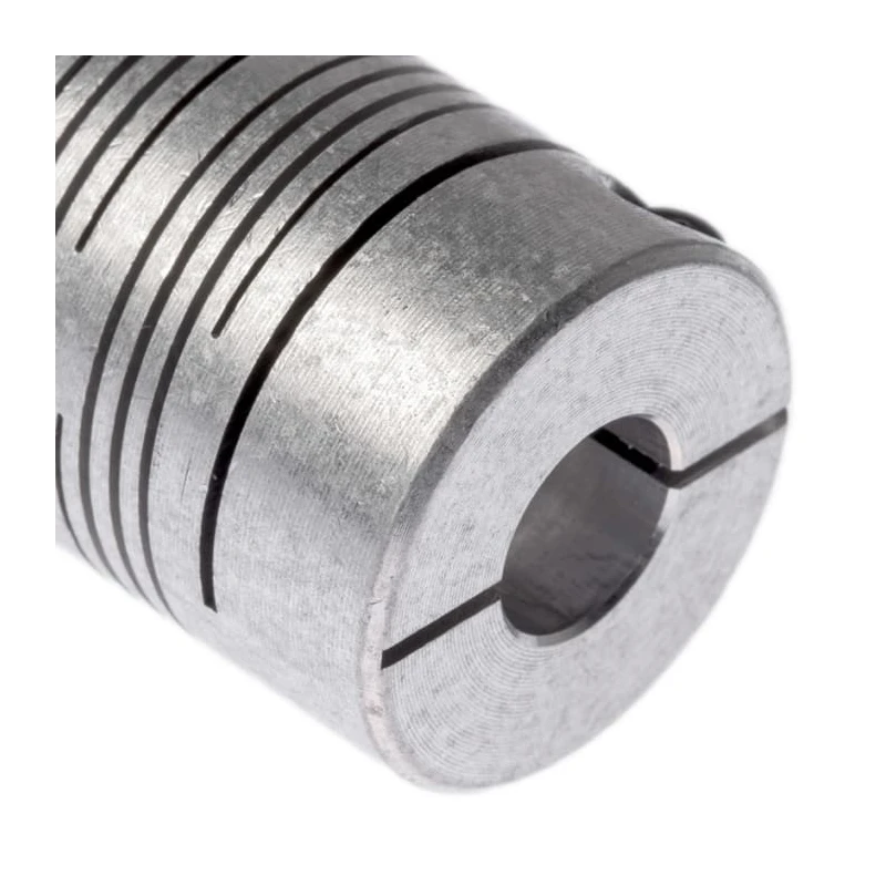 Huco Aluminium Clamp Flexible Coupler 25 mm OD 10 mm Bore 38.1 mm Length 6-Beam Clamp Style 707.25.3232