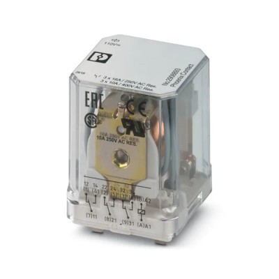 Phoenix Contact DIN Rail Power Relay, 110V DC Coil, 16A Switching Current, TPDT 2908893