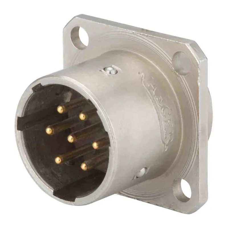Jaeger Industrial Circular Connector Miniature Size 7 Contacts Female Aluminium Housing Silver Plated 5332 720 06