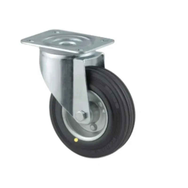 Tente Braked Swivel Castor 70 kg Capacity 100 mm Wheel Diameter Solid Rubber 3477DYR100P62