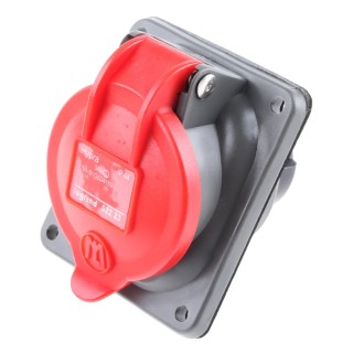 Legrand Panel Mount Industrial Socket 16A 500V IP44 IP66 IP67 Red HYPRA 0 522 23