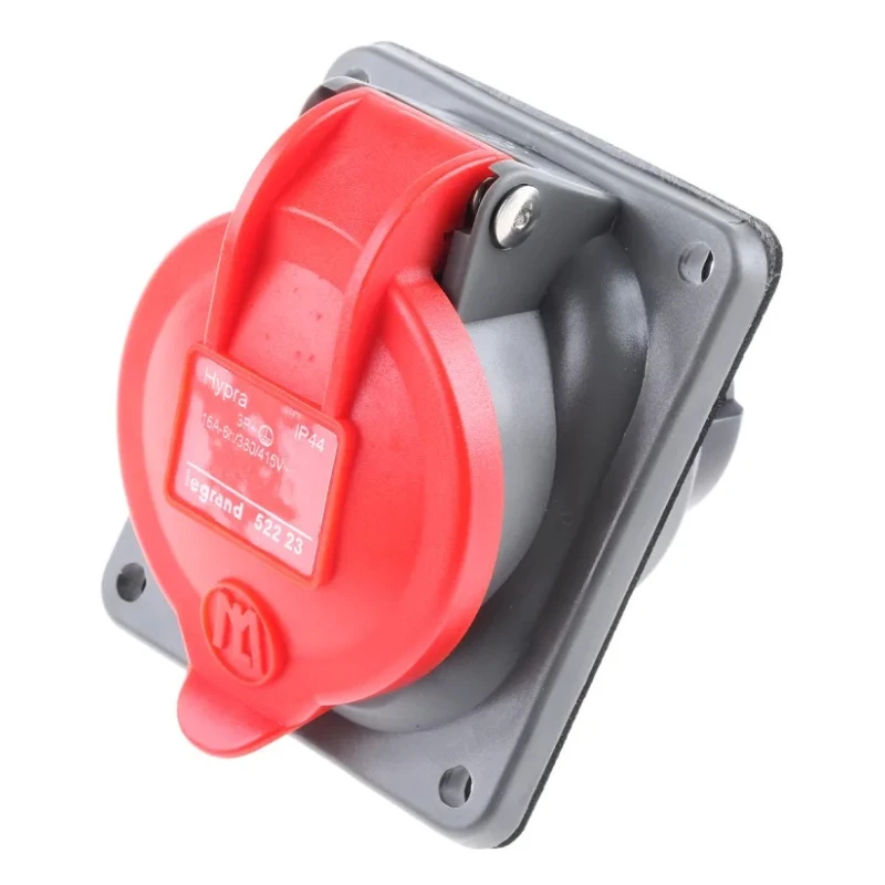 Legrand Panel Mount Industrial Socket 16A 500V IP44 IP66 IP67 Red HYPRA 0 522 23