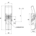 Savigny Stainless Steel Lockable Spring Loaded Toggle Latch 91mm Length 27mm Width 16.5mm Depth 392N Operating 40042 IB