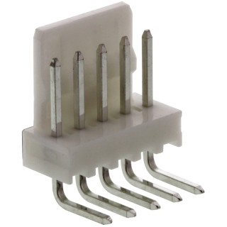 Molex KK 254 Series Right Angle Through Hole Pin Header 5 Contacts 2.54 mm Pitch 1 Row Unshrouded 22-05-7058