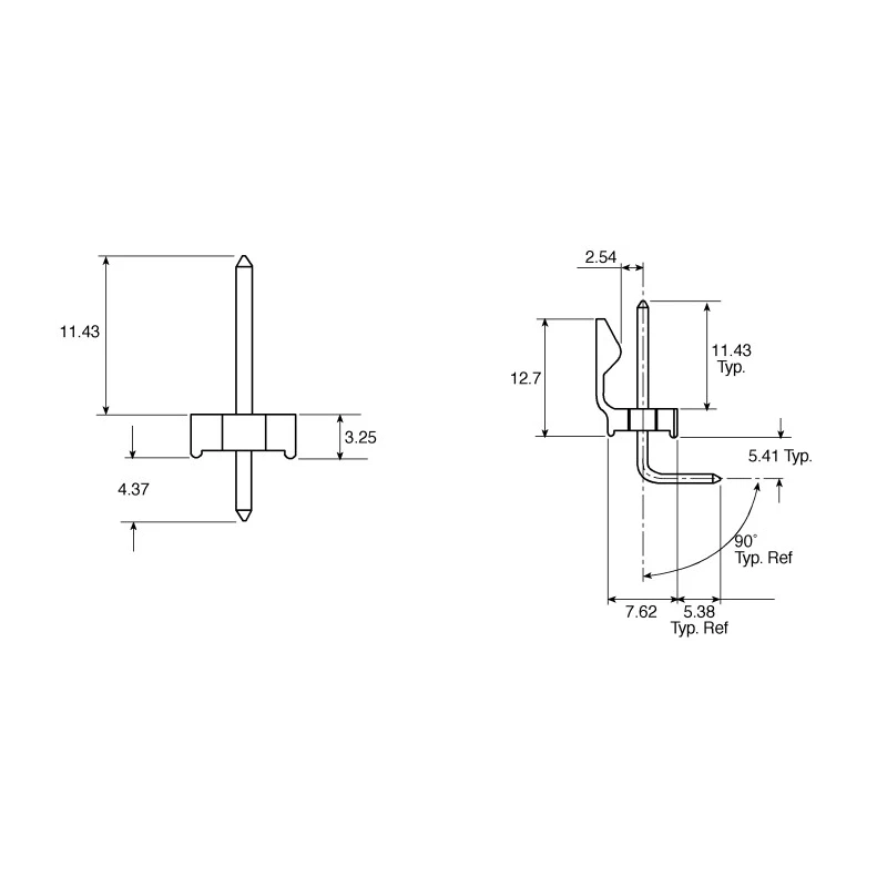 Molex KK 396 Series Right Angle Through Hole Pin Header, 24 Contacts, 3.96 mm Pitch, 1 Row, Unshrouded 26-48-1242