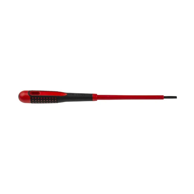 Bahco Standard VDE Insulated Slotted Screwdriver 100 mm Blade Length 3.5 mm Tip Width Ergonomic Handle BE-8230S