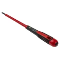 Bahco Standard VDE Insulated Slotted Screwdriver 100 mm Blade Length 3.5 mm Tip Width Ergonomic Handle BE-8230S