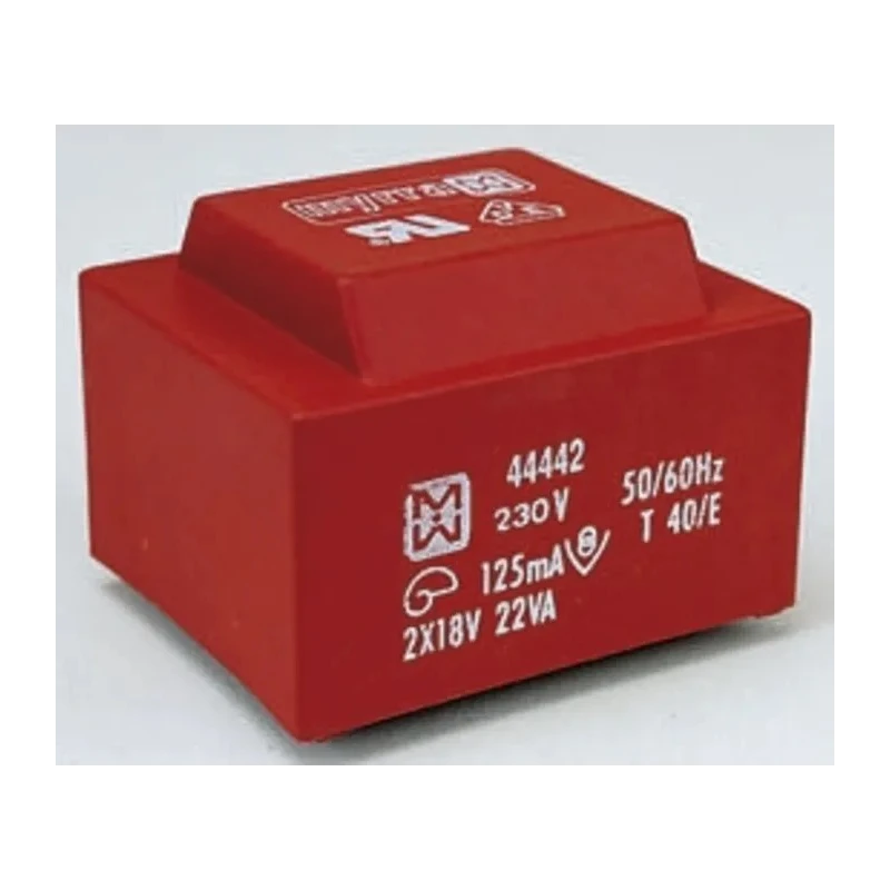 Myrra 24 V ac 2 Output Through Hole PCB Transformer 22 VA, EN 60950, UL 1585, EN 61558-2-6 44443