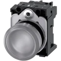 Siemens Panel Mount Clear LED Indicator SIRIUS ACT 3SU11, 22 mm Cutout, 24 V AC/DC, Round Metal Body 3SU1152-6AA70-1AA0