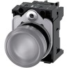 Siemens Panel Mount Clear LED Indicator SIRIUS ACT 3SU11, 22 mm Cutout, 24 V AC/DC, Round Metal Body 3SU1152-6AA70-1AA0