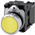Siemens SIRIUS ACT 3SU11 Series Push Button Switch Panel Mount 22 mm Cutout Yellow SPST IP66 IP67 IP69K 3SU1150-0AB30-1BA0