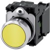 Siemens SIRIUS ACT 3SU11 Series Push Button Switch Panel Mount 22 mm Cutout Yellow SPST IP66 IP67 IP69K 3SU1150-0AB30-1BA0