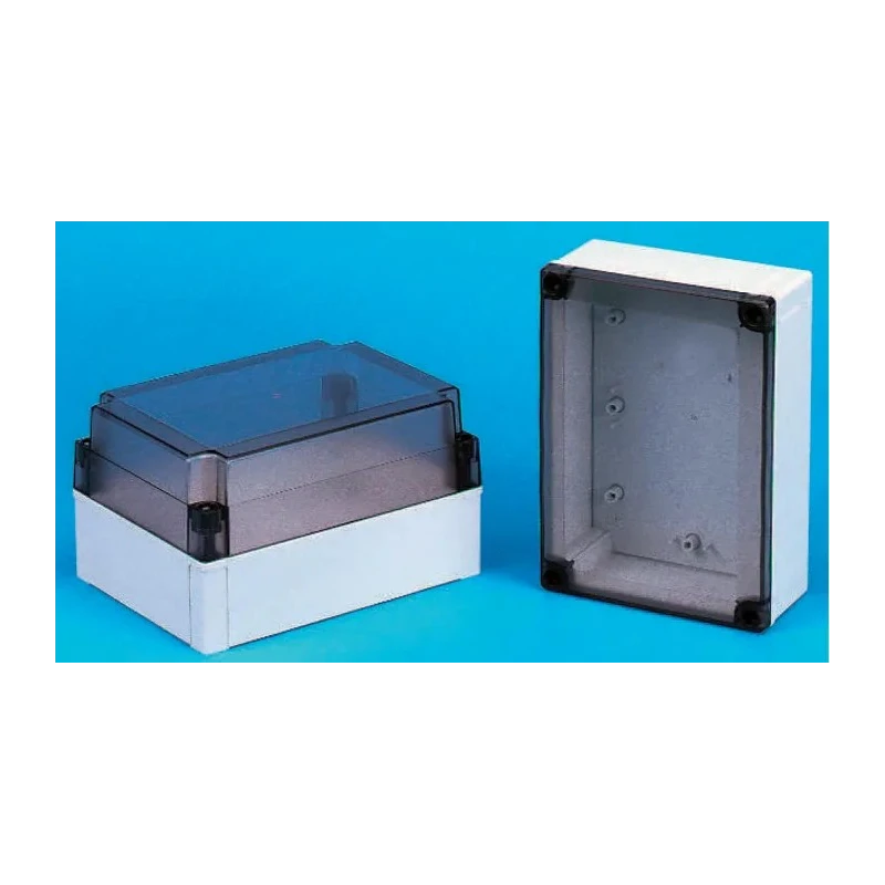 Fibox MNX Series Polycarbonate General Purpose Enclosure Grey Lid IP66 IP67 125 mm Height 130.1 mm Width 130.1 mm Length 