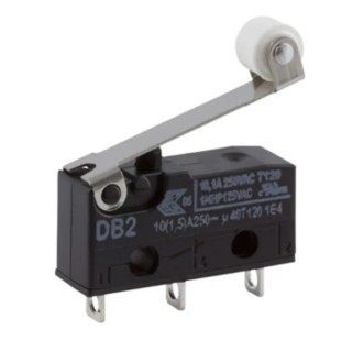 ZF Roller Lever Micro Switch with Solder Terminal, 10.1A, 250 V AC, SPDT, IP50 DB2C-A1RC