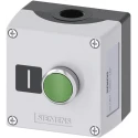 Siemens Enclosed Push Button Switch Metal Grey Enclosure SPST Contact Configuration Green Push Button I 3SU1851-0AB00-2AB1