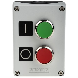 Siemens Enclosed Push Button Control Station SPDT Metal Enclosure Green Red IP67 IP69 IP66 3SU1852-0AB00-2AB1