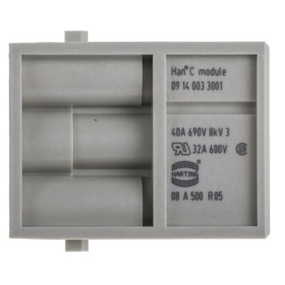 HARTING Heavy Duty Power Connector Module 40A, HAN Modular Series Male, 3 Contacts 09140033001