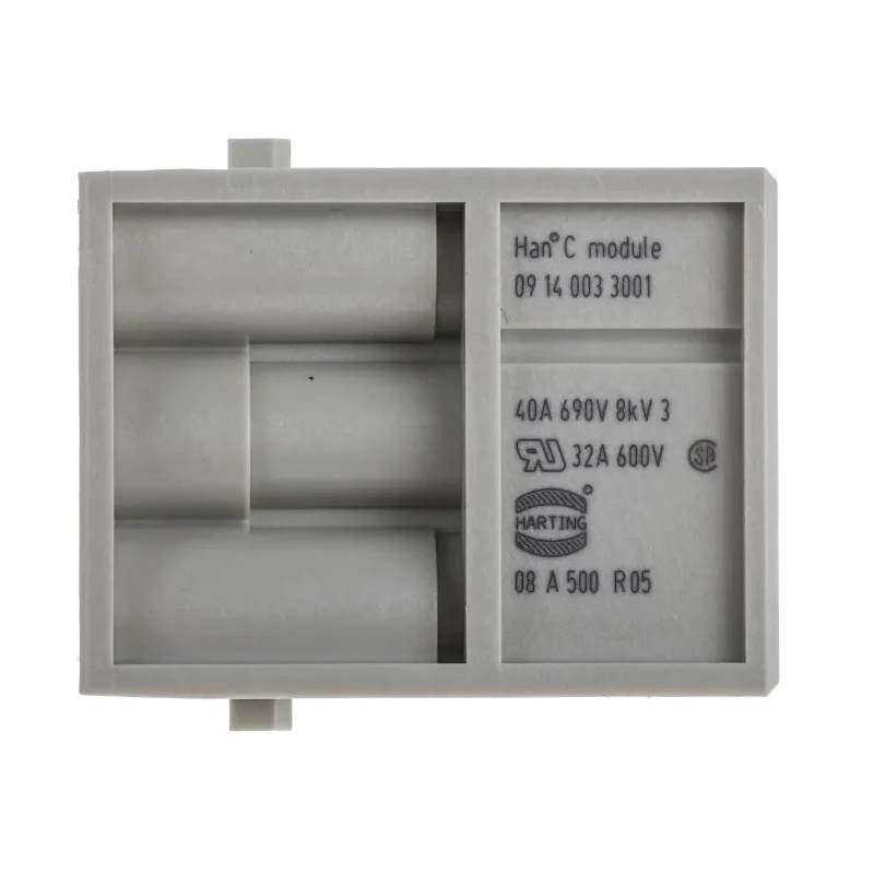 HARTING Heavy Duty Power Connector Module 40A, HAN Modular Series Male, 3 Contacts 09140033001