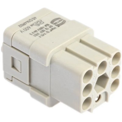 HARTING Heavy Duty Power Connector Insert, 10A Current Rating, Han Q Series Female, 7 Contacts, 400V, IP67 09120073101