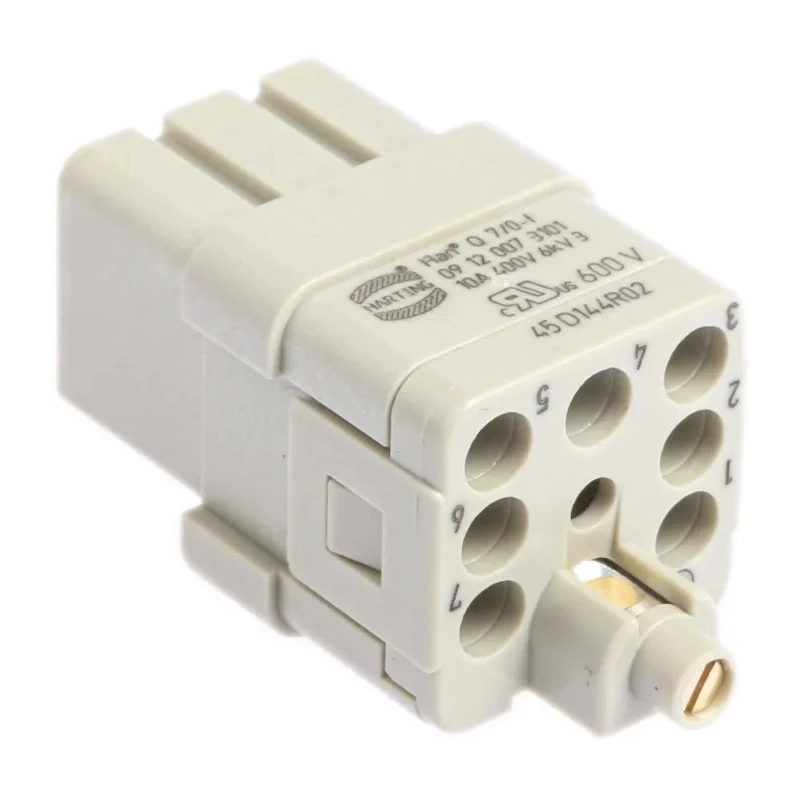 HARTING Heavy Duty Power Connector Insert, 10A Current Rating, Han Q Series Female, 7 Contacts, 400V, IP67 09120073101