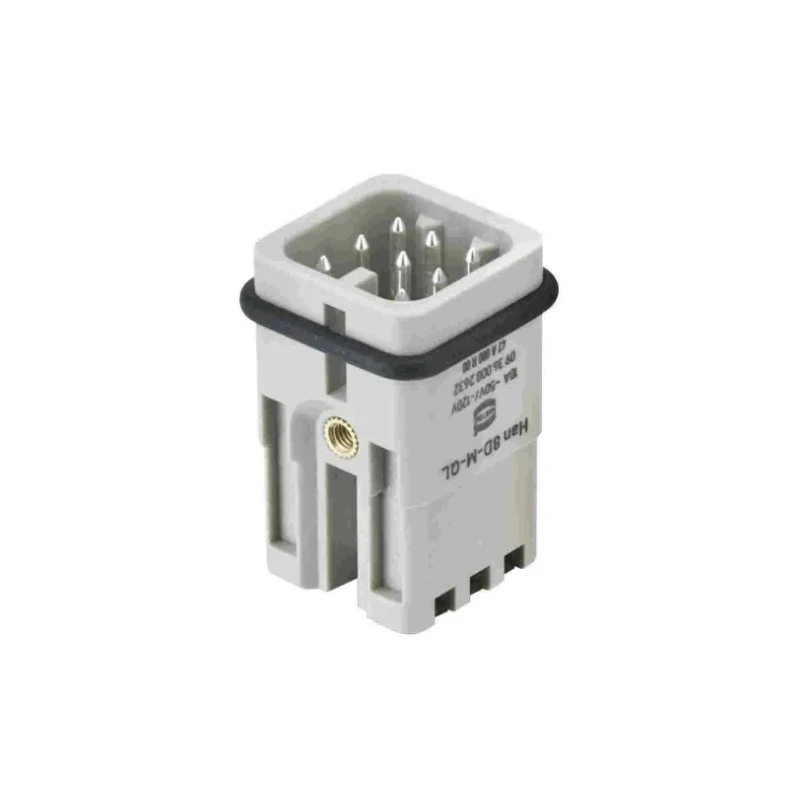 HARTING Heavy Duty Power Connector Insert 10A 120V Han D Series Male 8 Contacts 09360082632