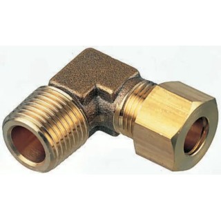 Legris Pneumatic Brass Pipe Fitting Compression Compression Elbow Male BSPT 3/8 in to Female Metric 8 mm 0109 08 17
