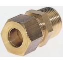 Legris Pneumatic Brass Compression Coupler Male BSPT 1/2 in to Female, Max Operating Temp 100°C 0105 15 21