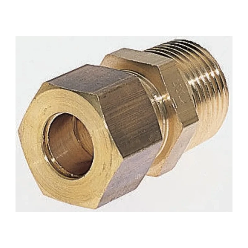 Legris Pneumatic Brass Compression Coupler Male BSPT 1/2 in to Female, Max Operating Temp 100°C 0105 15 21