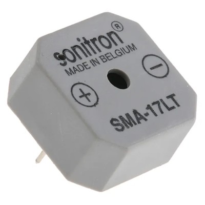 Sonitron 86 dB Through Hole Continuous Internal Buzzer 1.5 V dc Min, 15 V dc Max SMA-17LT-P10