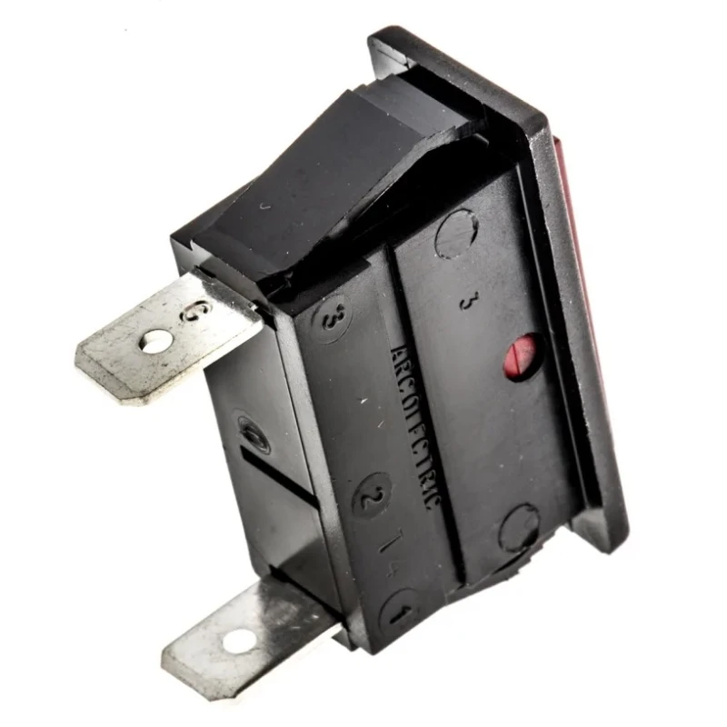 Arcolectric (Bulgin) Ltd 0430 Series Red Panel Mount Indicator, 250V, 16A, Solder Tab Termination, Prominent Bezel C0430ALNAB