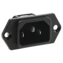 Schurter C14 Straight Panel Mount IEC Connector 250V 10A Solder Termination 6100.3100