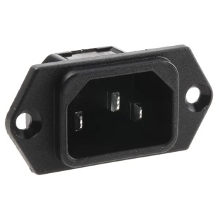 Schurter C14 Straight Panel Mount IEC Connector 250V 10A Solder Termination 6100.3100
