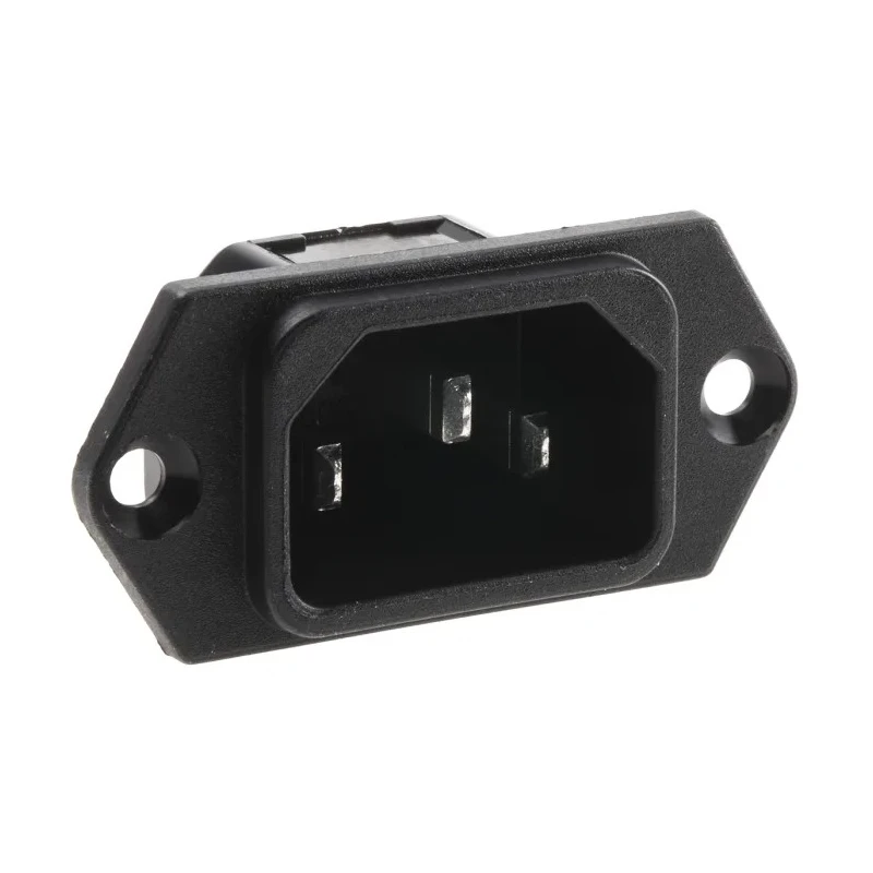 Schurter C14 Straight Panel Mount IEC Connector 250V 10A Solder Termination 6100.3100