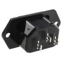 Schurter C14 Straight Panel Mount IEC Connector 250V 10A Solder Termination 6100.3100