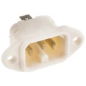 Bulgin C16 Straight Panel Mount IEC Connector 250V 10A PX0590/63/WH