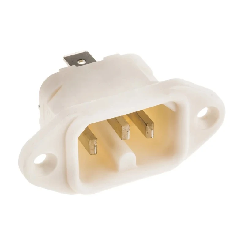Bulgin C16 Straight Panel Mount IEC Connector 250V 10A PX0590/63/WH