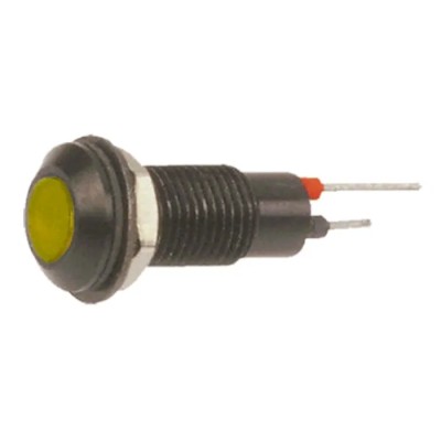 Marl Yellow Panel Mount Indicator, Solder Tab Termination, 12 V dc, IP67, 6.4 mm Mount Hole Size 612-325-21