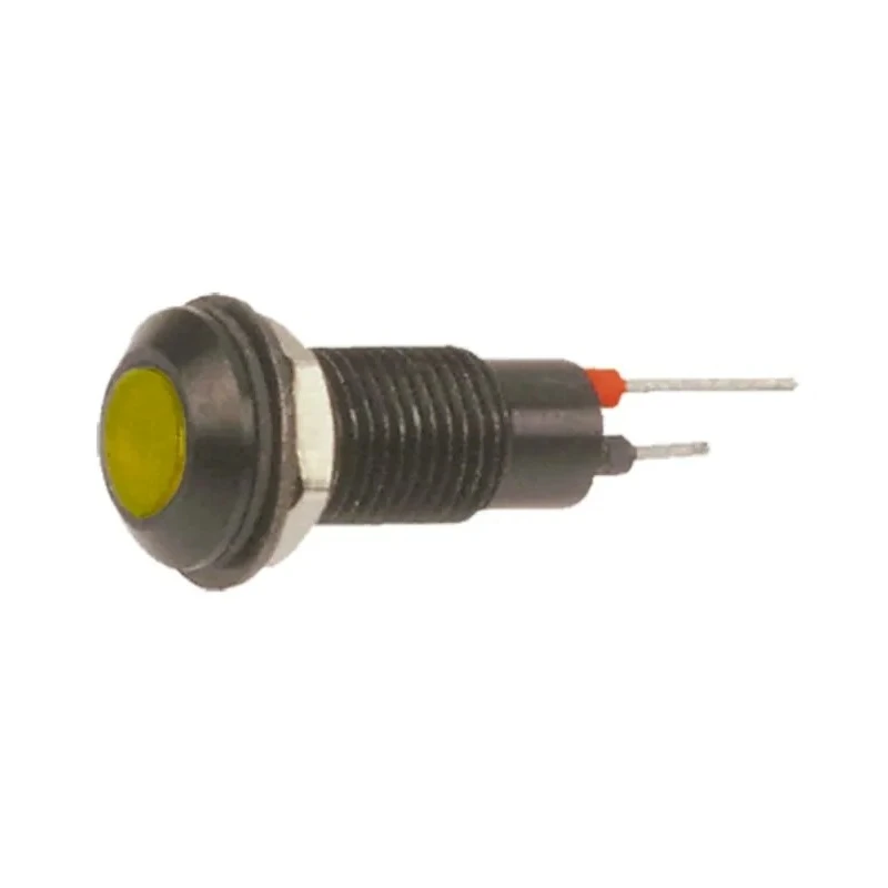 Marl Yellow Panel Mount Indicator, Solder Tab Termination, 12 V dc, IP67, 6.4 mm Mount Hole Size 612-325-21