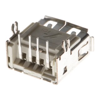 Amphenol Communications Solutions Right Angle Through Hole Female USB Type A Connector USB 2.0 2.9A 87520-0010BLF