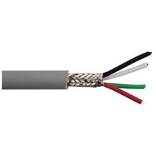 Alpha Wire DEF STAN Screened Control Cable 4 Cores 0.09mm² 28 AWG Tin Copper Conductors PVC Grey Sheath 600V 30m 3304 SL005