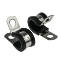 JCS 10 mm ID Black Rubber Coated 304 Stainless Steel P-Clip PCSR10RS