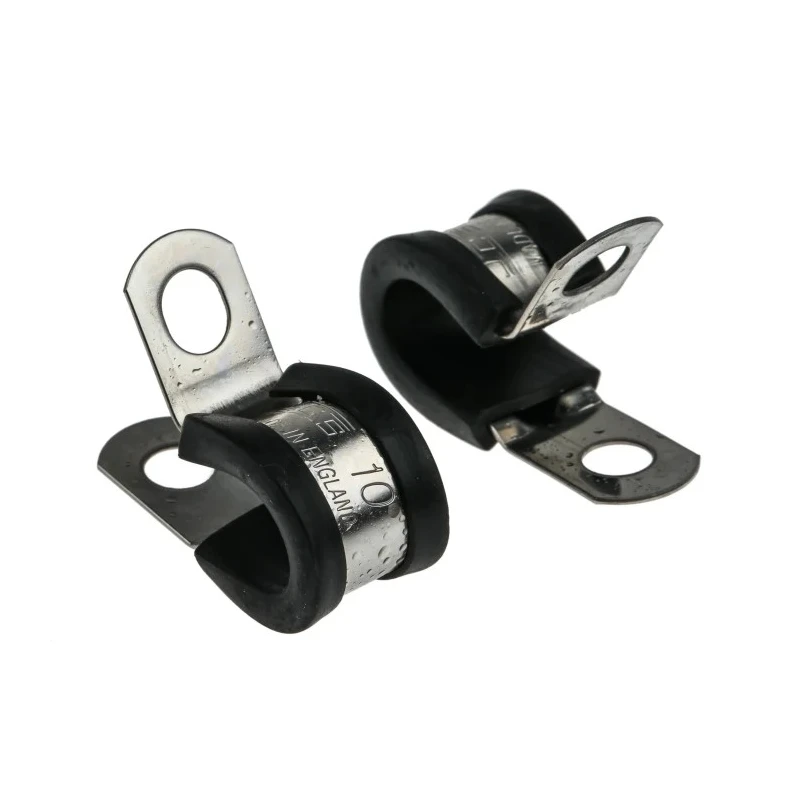 JCS 10 mm ID Black Rubber Coated 304 Stainless Steel P-Clip PCSR10RS