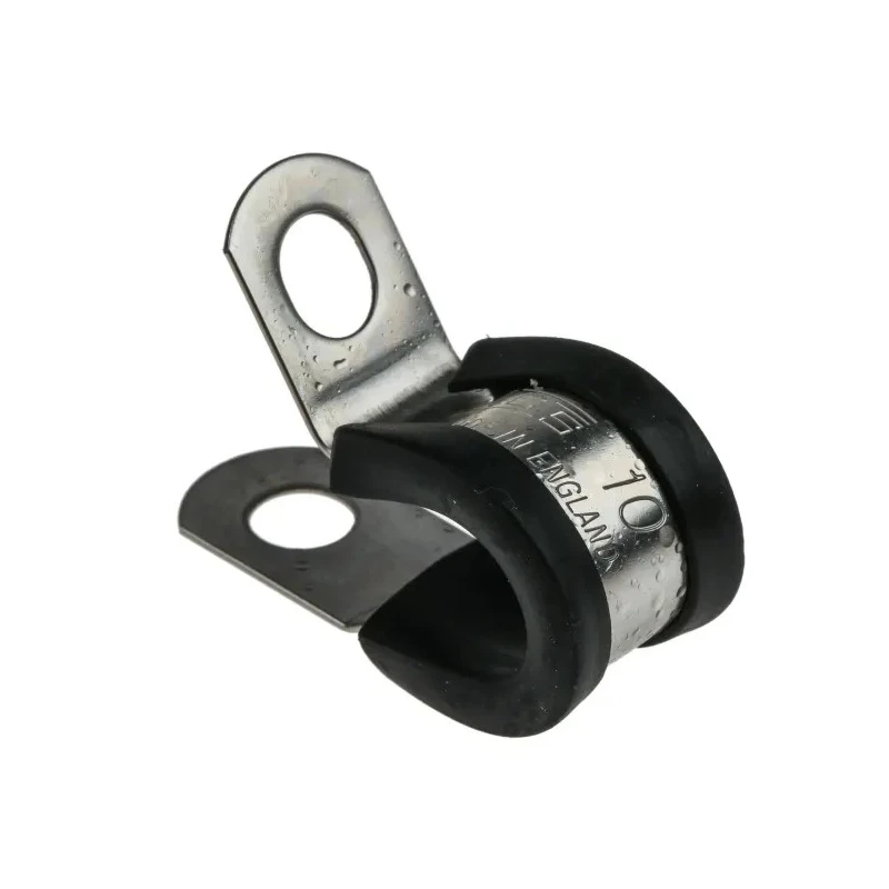 JCS 10 mm ID Black Rubber Coated 304 Stainless Steel P-Clip PCSR10RS