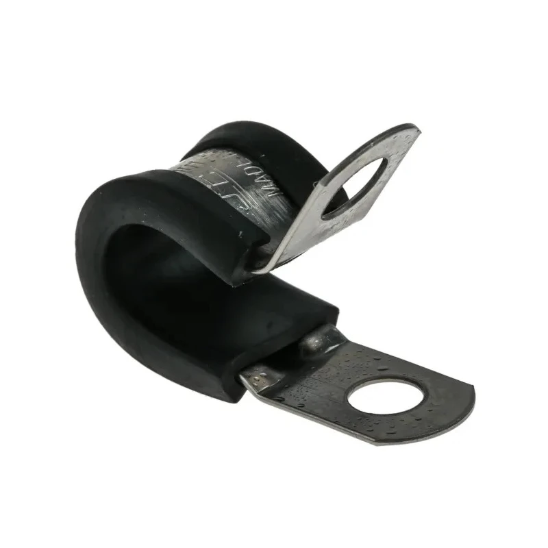 JCS 10 mm ID Black Rubber Coated 304 Stainless Steel P-Clip PCSR10RS
