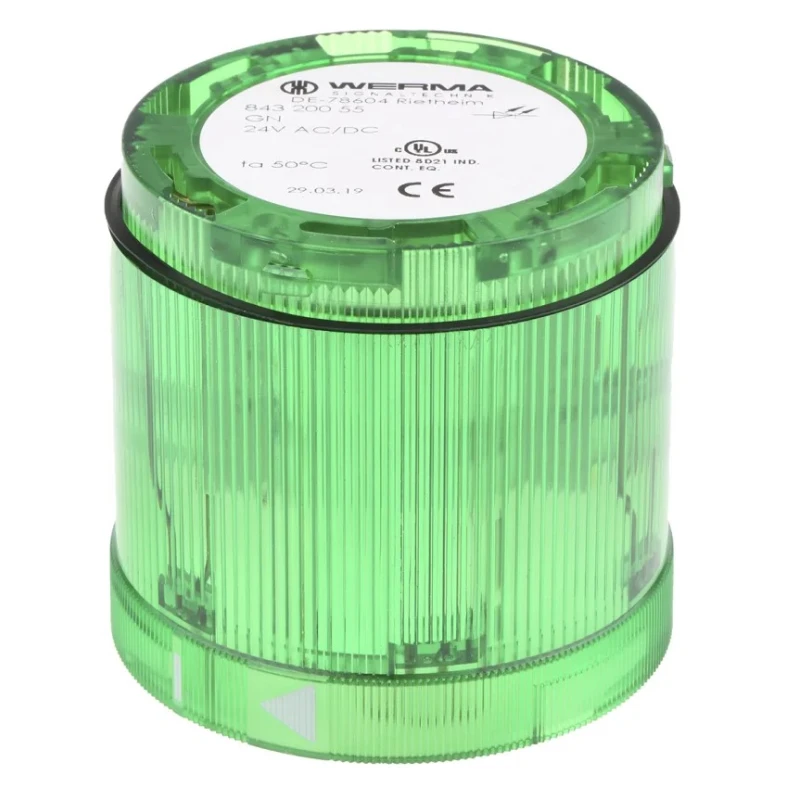Werma 843 Series Green Steady Effect Beacon Unit LED Bulb 24V DC AC/DC IP54 IP54