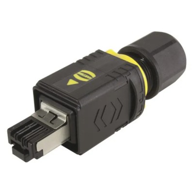 HARTING RJ45 Connector Male Cable Cat5 360° Shielded Straight 4 Port 1 Way 09451 Series 09451